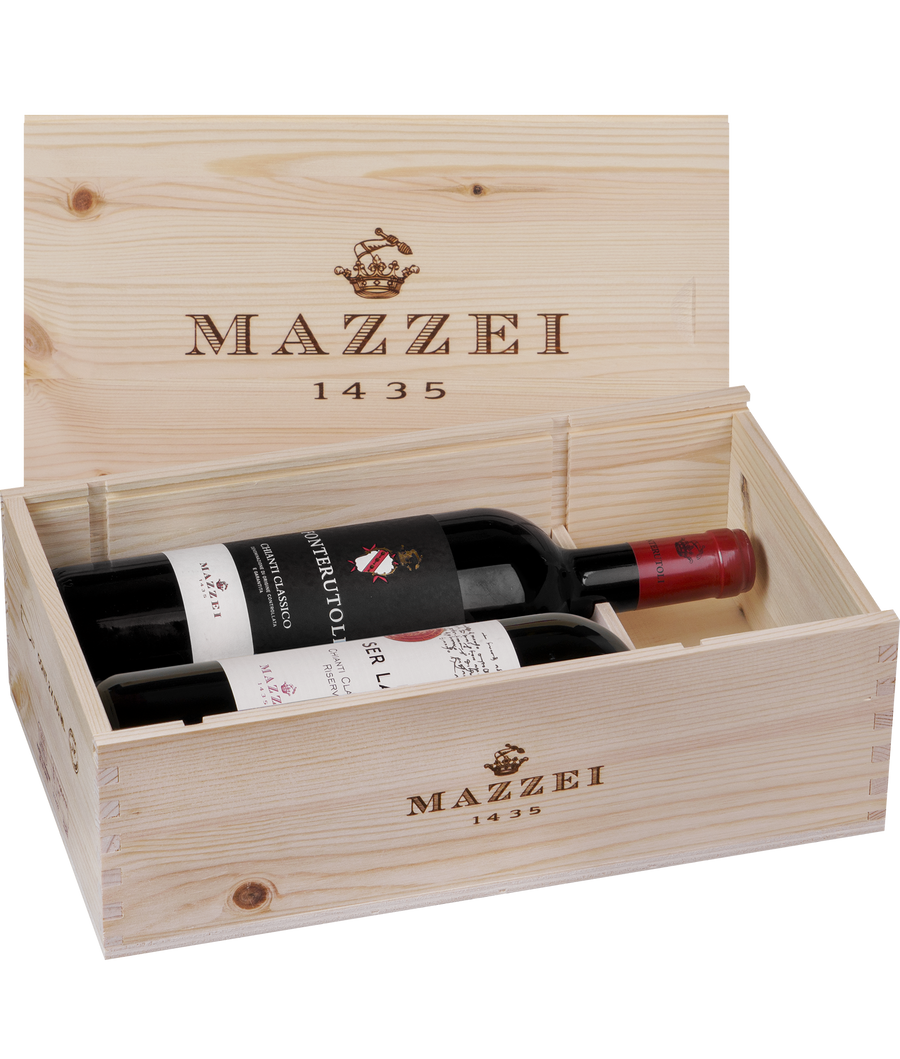 Wooden Box Mazzei - 2 Bottles