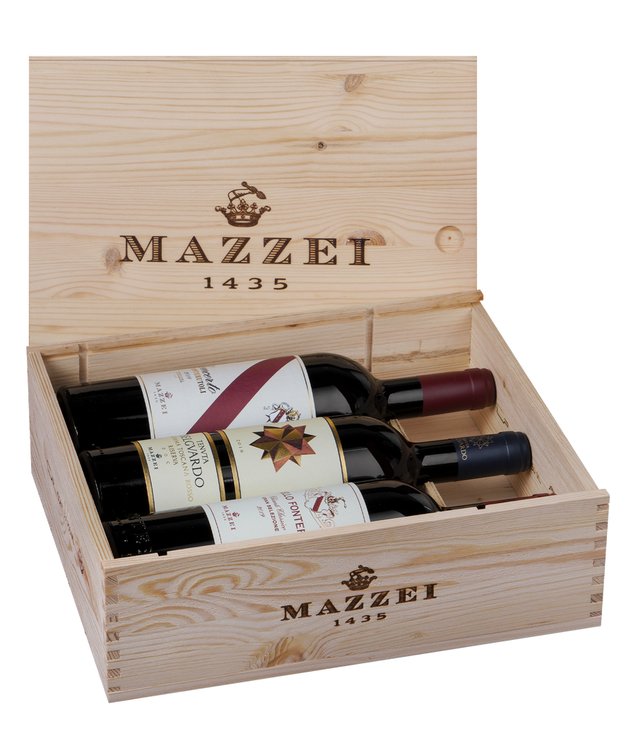 Wooden Box Mazzei - 3 Bottles